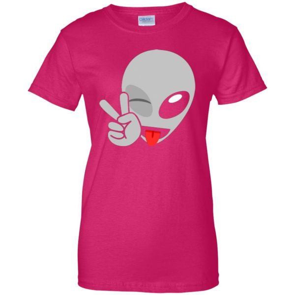 alien emoji shirt womens t shirt - lady t shirt - pink heliconia
