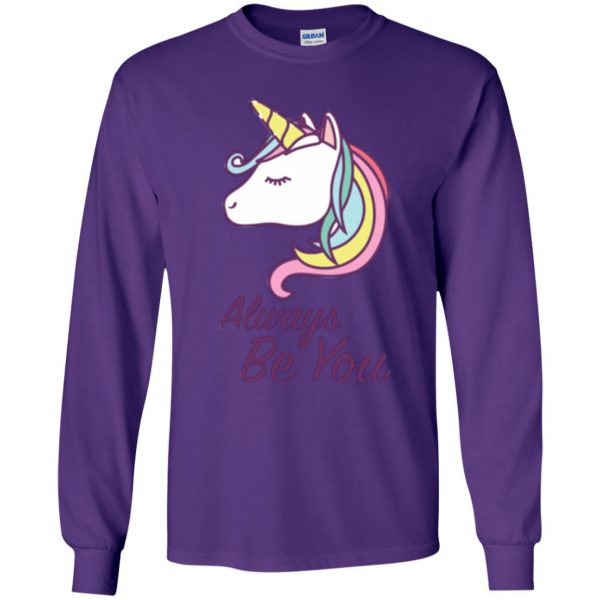 always be you unicorn shirt kids long sleeve - purple