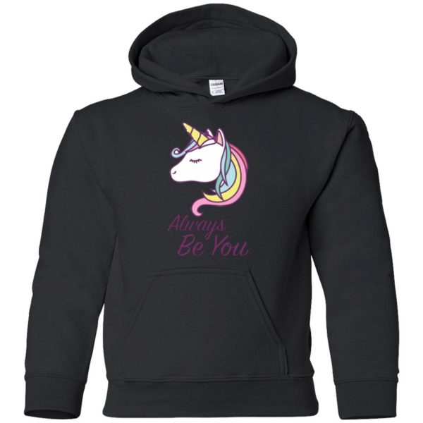 always be you unicorn shirt kids hoodie - black