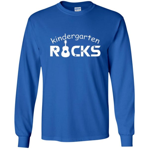 kindergarten rocks tshirt kids long sleeve - royal blue