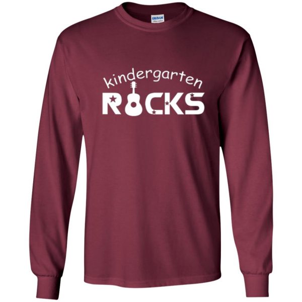 kindergarten rocks tshirt kids long sleeve - maroon