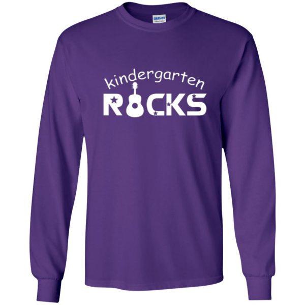 kindergarten rocks tshirt kids long sleeve - purple