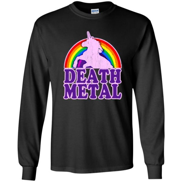 rainbow death metal shirt kids long sleeve - black