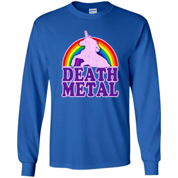rainbow death metal shirt kids long sleeve - royal blue