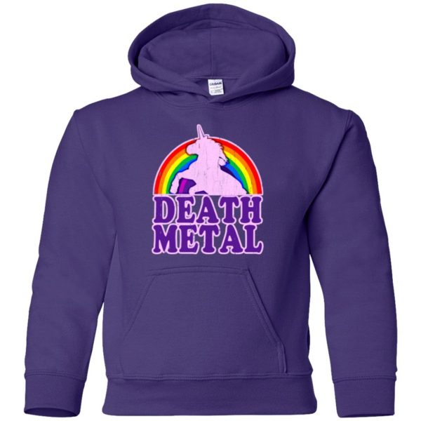 rainbow death metal shirt kids hoodie - purple