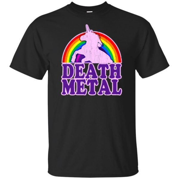 rainbow death metal shirt kids t shirt - black