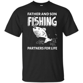 father son fishing shirt - black