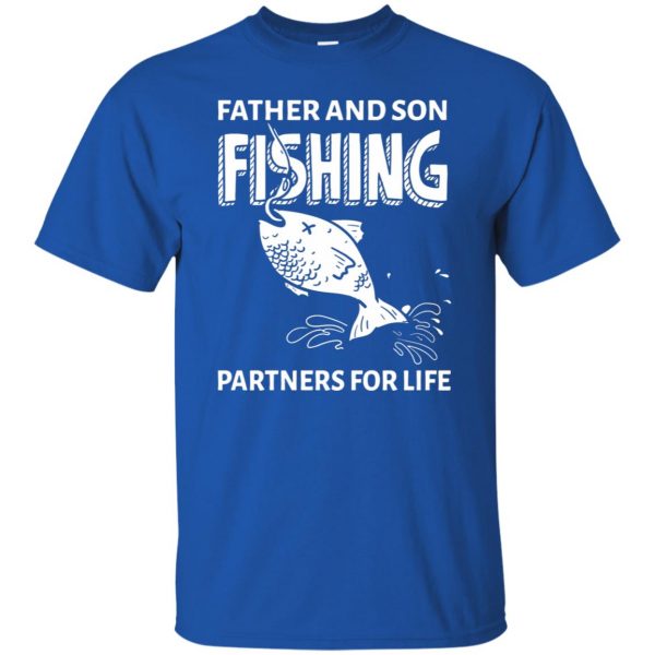 father son fishing t shirt - royal blue