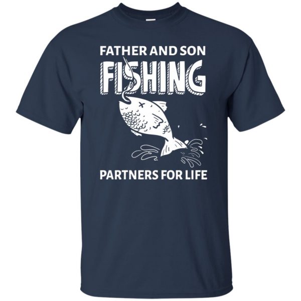 father son fishing t shirt - navy blue