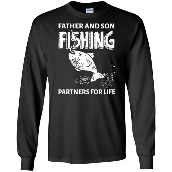 father son fishing long sleeve - black