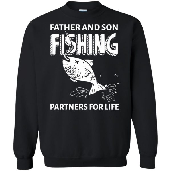 father son fishing sweatshirt - black