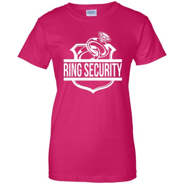 ring security for ring bearer womens t shirt - lady t shirt - pink heliconia