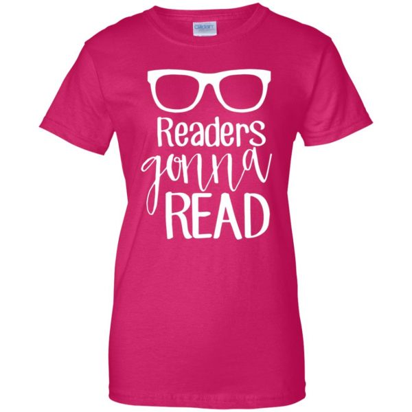 readers gonna read womens t shirt - lady t shirt - pink heliconia