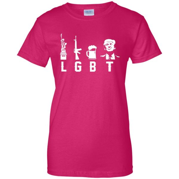 lgbt gun womens t shirt - lady t shirt - pink heliconia