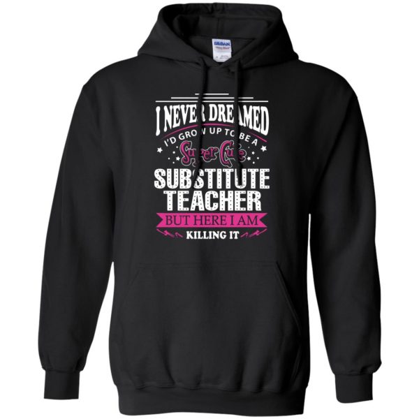 substitute teacher hoodie - black