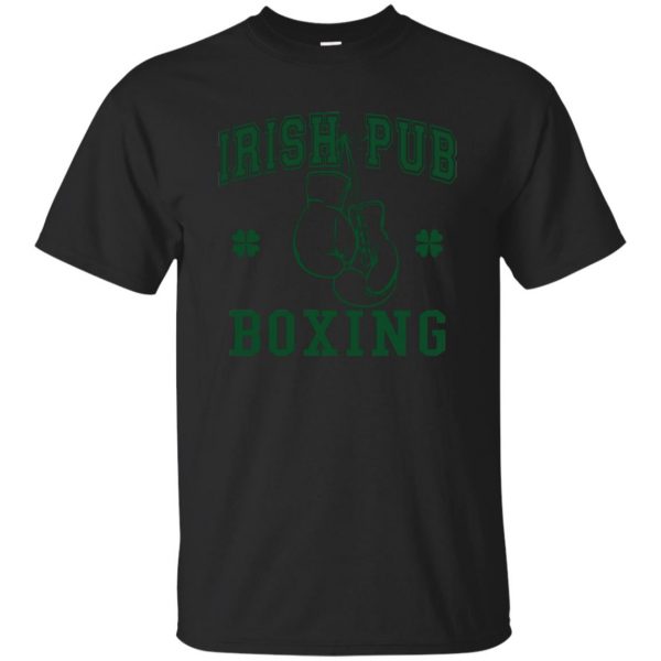 irish pub boxing t shirt - black