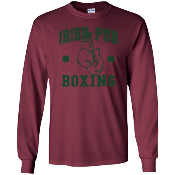 irish pub boxing long sleeve - maroon