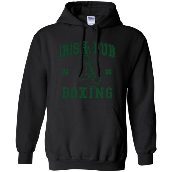 irish pub boxing hoodie - black