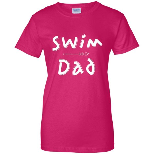 Swim Dad womens t shirt - lady t shirt - pink heliconia