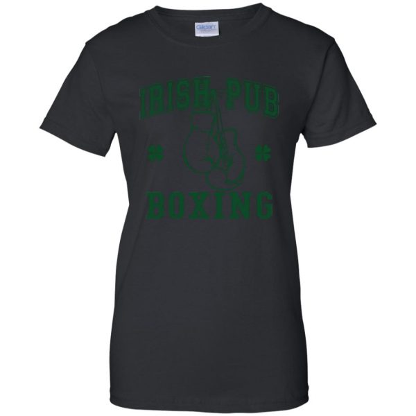 irish pub boxing womens t shirt - lady t shirt - black