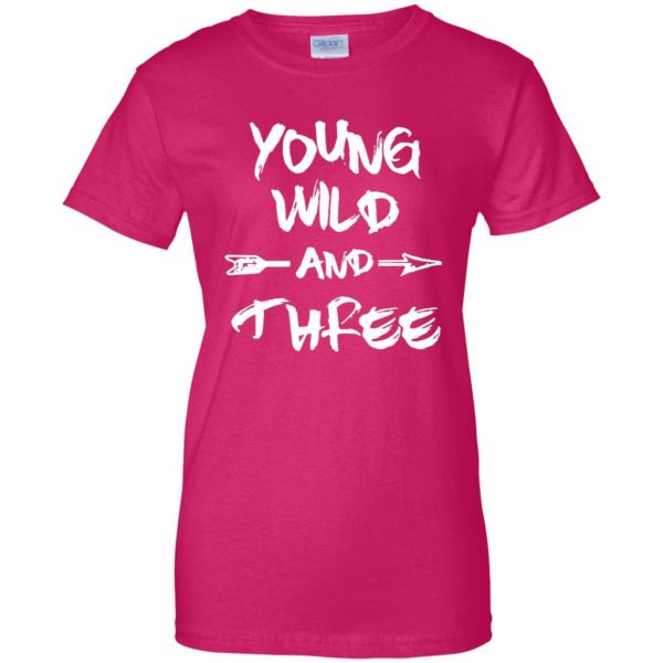 wild and three womens t shirt - lady t shirt - pink heliconia