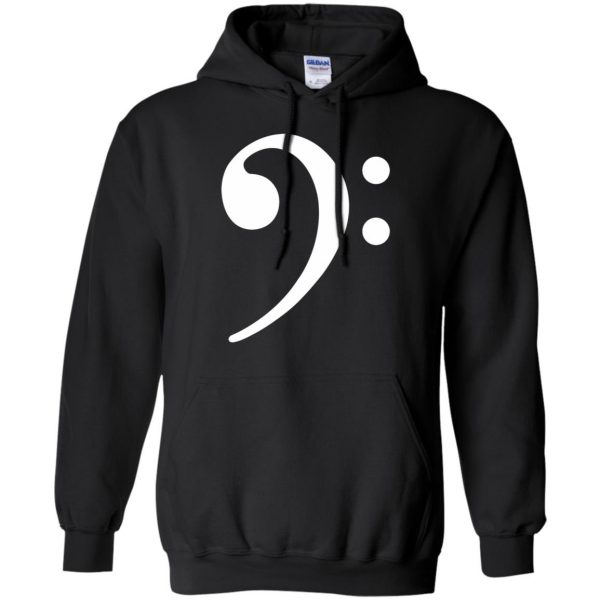 bass clef shirt hoodie - black