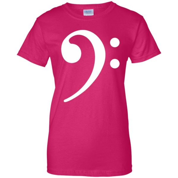 bass clef shirt womens t shirt - lady t shirt - pink heliconia