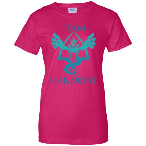 team harmony womens t shirt - lady t shirt - pink heliconia