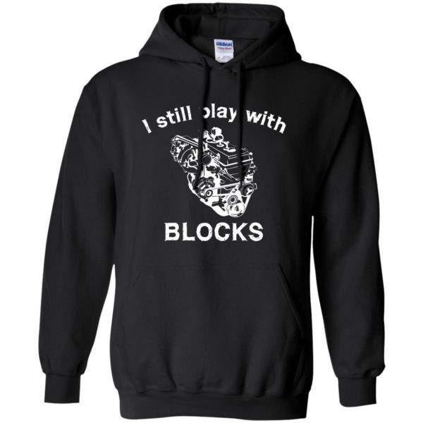 i still play with blocks hoodie - black