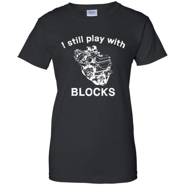 i still play with blocks womens t shirt - lady t shirt - black