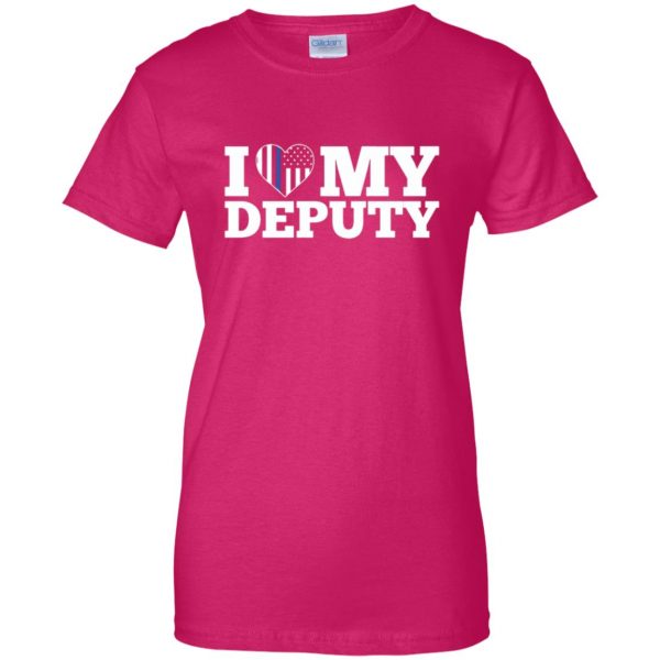deputy wife womens t shirt - lady t shirt - pink heliconia