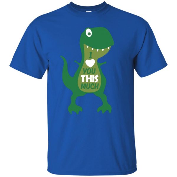 t rex i love you this much t shirt - royal blue