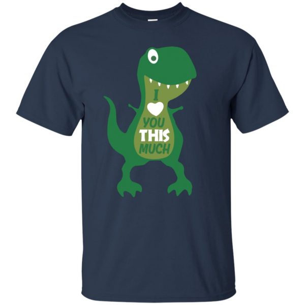 t rex i love you this much t shirt - navy blue