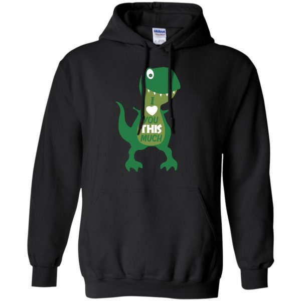 t rex i love you this much hoodie - black