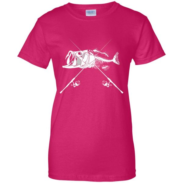 largemouth bass womens t shirt - lady t shirt - pink heliconia