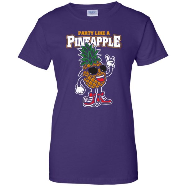 party like a pineapple womens t shirt - lady t shirt - purple