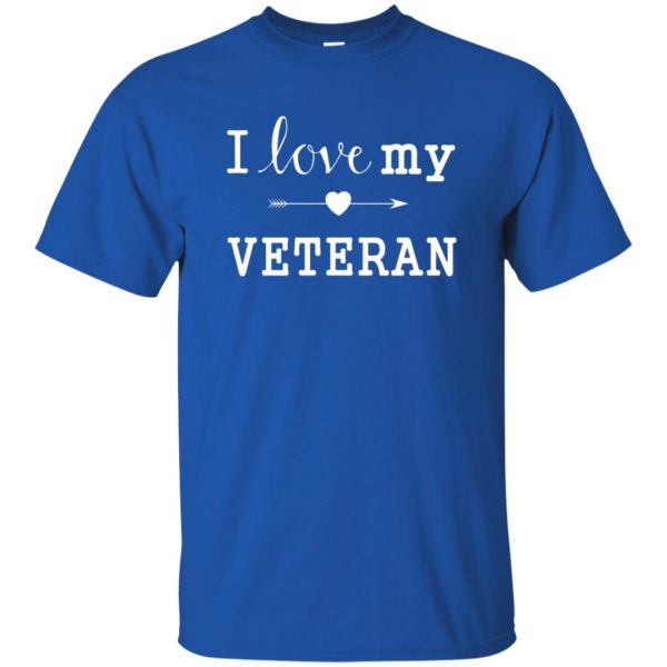 i love my veteran t shirt - royal blue