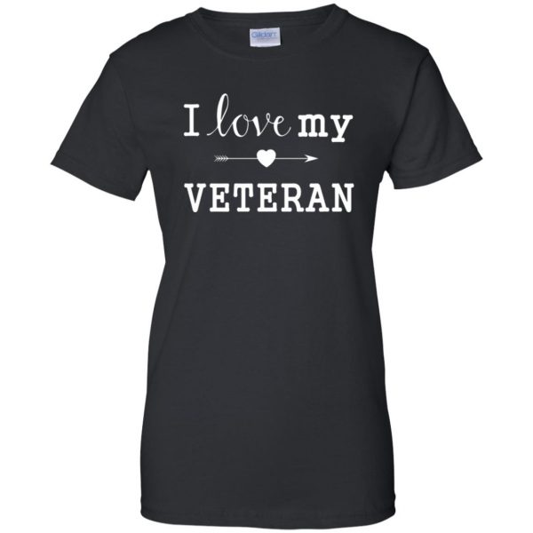 i love my veteran womens t shirt - lady t shirt - black