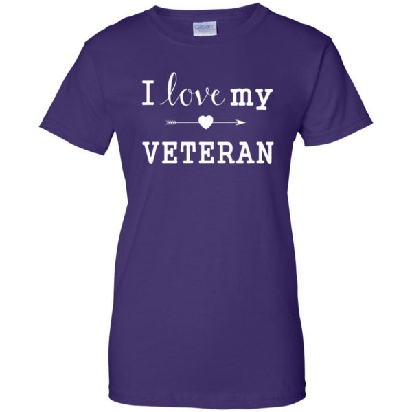 i love my veteran womens t shirt - lady t shirt - purple