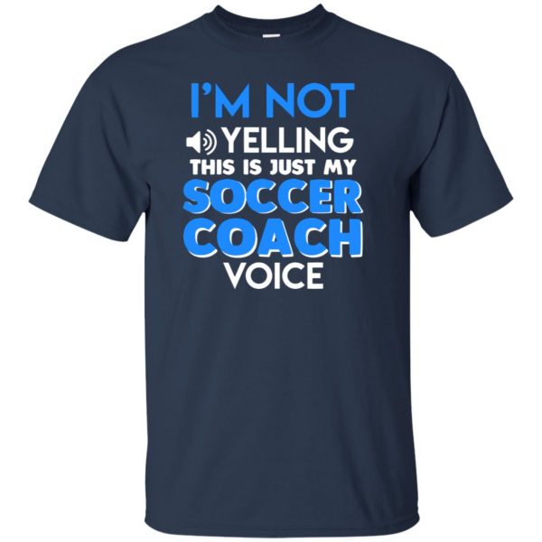 soccer coach t shirt - navy blue