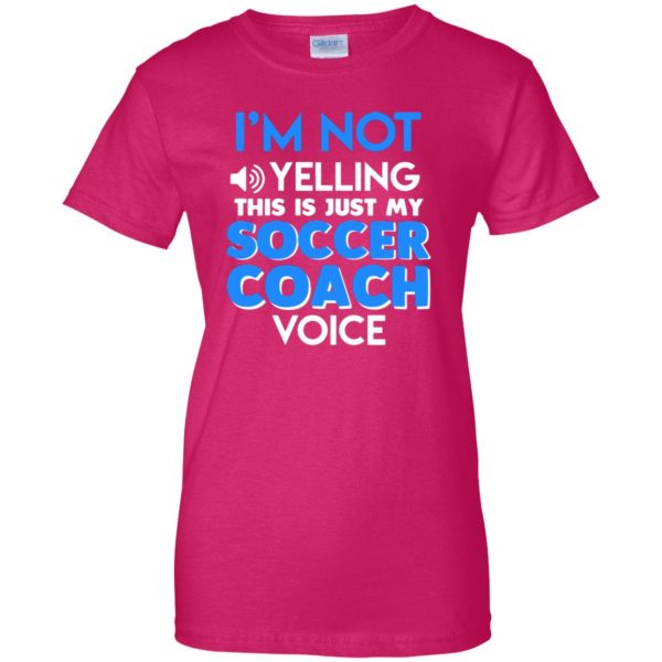 soccer coach womens t shirt - lady t shirt - pink heliconia