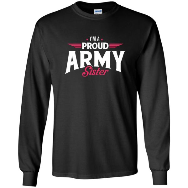 proud army sisters long sleeve - black
