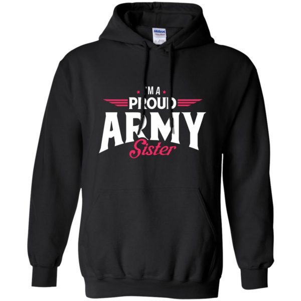 proud army sisters hoodie - black