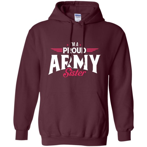 proud army sisters hoodie - maroon