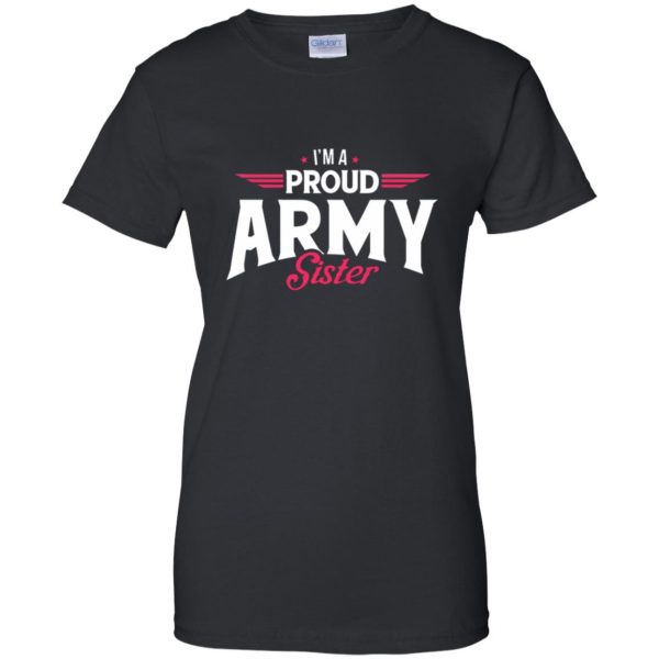 proud army sisters womens t shirt - lady t shirt - black