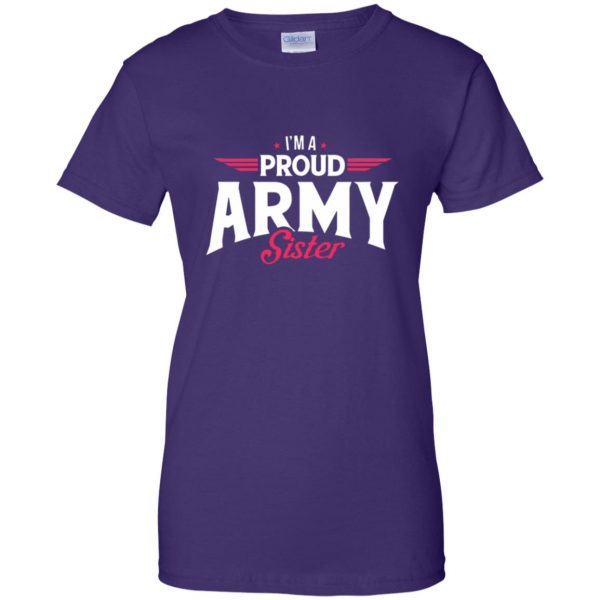 proud army sisters womens t shirt - lady t shirt - purple