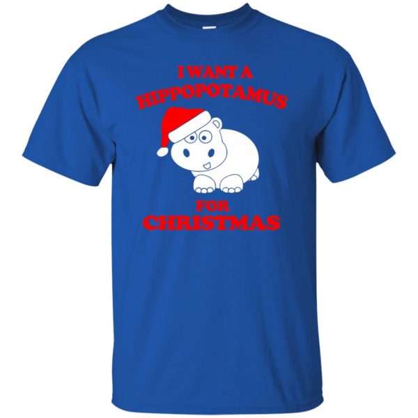 i want a hippopotamus for christmas t shirt - royal blue