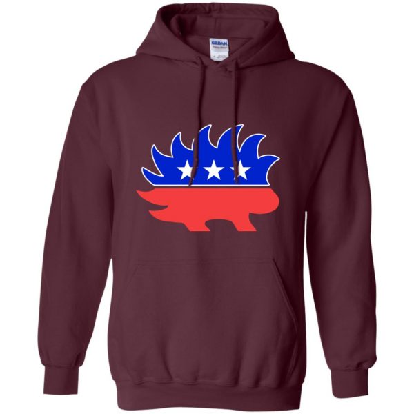 libertarian porcupine hoodie - maroon