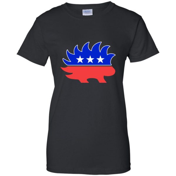 libertarian porcupine womens t shirt - lady t shirt - black