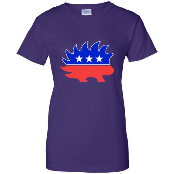 libertarian porcupine womens t shirt - lady t shirt - purple